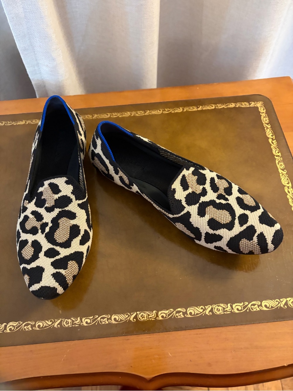 Rothy’s Leopard Print Women’s Slip-On Flats - Black & Cream